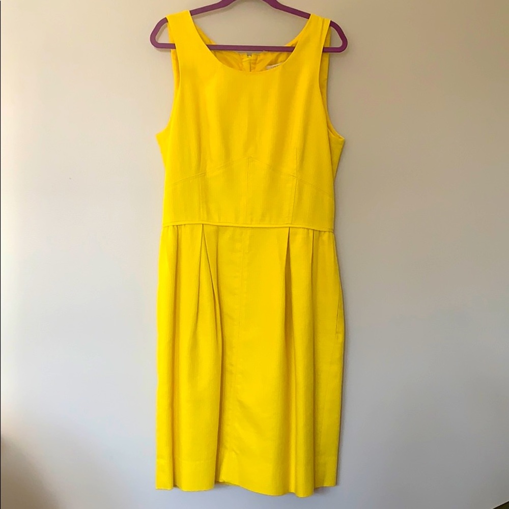 J CREW yellow linen lined dress (worn once)